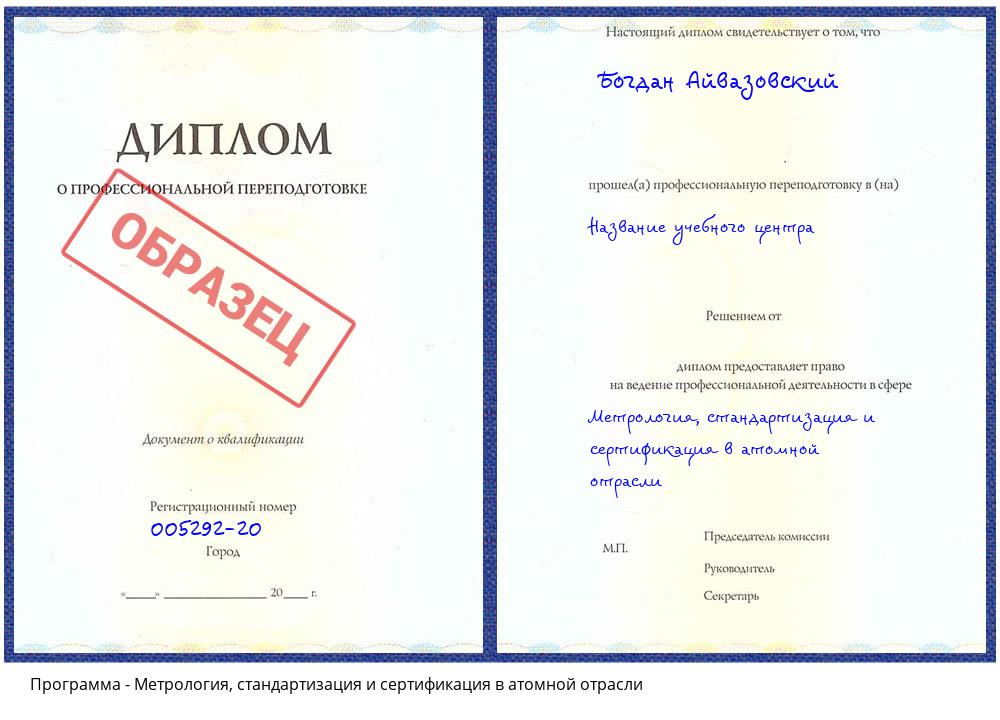 Метрология, стандартизация и сертификация в атомной отрасли Брянск
